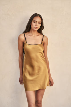 The Winona Dress in Antiqued Copper