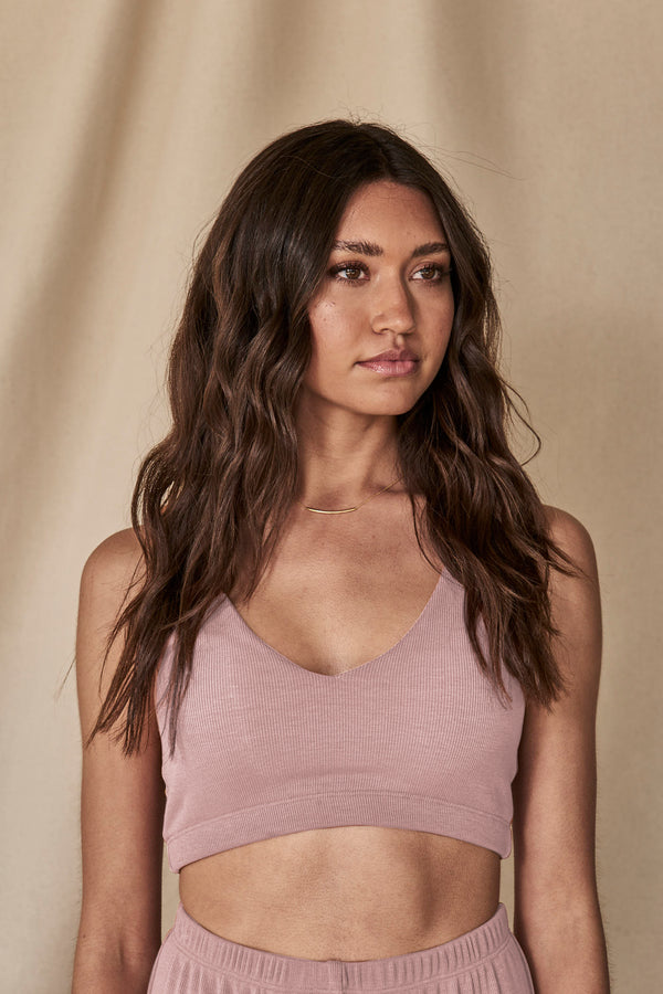 The Luna Bralette in Dusty Rose